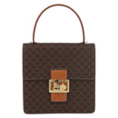 CELINE Macadam Canvas Horse Carriage Bag PVC Leder Braun Gold Auth YKZ1302-13