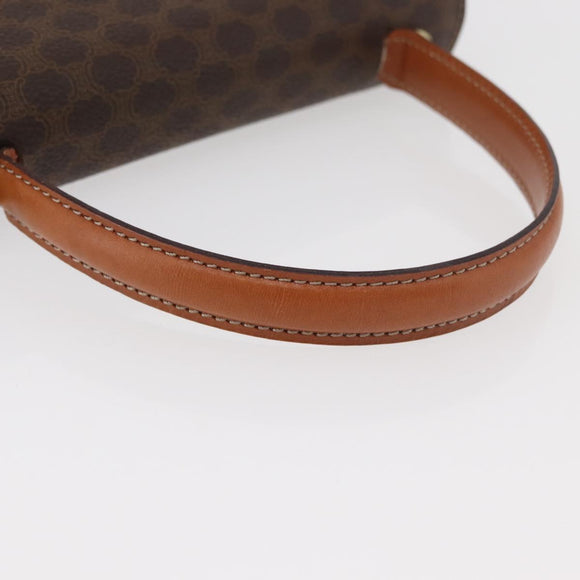 CELINE Macadam Canvas Horse Carriage Bag PVC Leder Braun Gold Auth YKZ1302