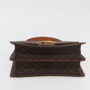 CELINE Macadam Canvas Horse Carriage Bag PVC Leder Braun Gold Auth YKZ1302-5