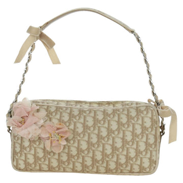 Christian Dior Trotter Canvas Girly Bag PVC Leather Beige Silver Auth YKZ130SAV - 0