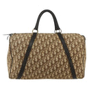 Christian Dior Trotter Canvas Boston Bag Beige Gold Auth YKZ1310-13