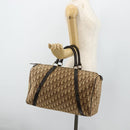Christian Dior Trotter Canvas Boston Bag Beige Gold Auth YKZ1310-20