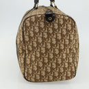 Christian Dior Trotter Canvas Boston Bag Beige Gold Auth YKZ1310-3