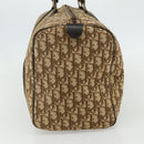 Christian Dior Trotter Canvas Boston Bag Beige Gold Auth YKZ1310-4