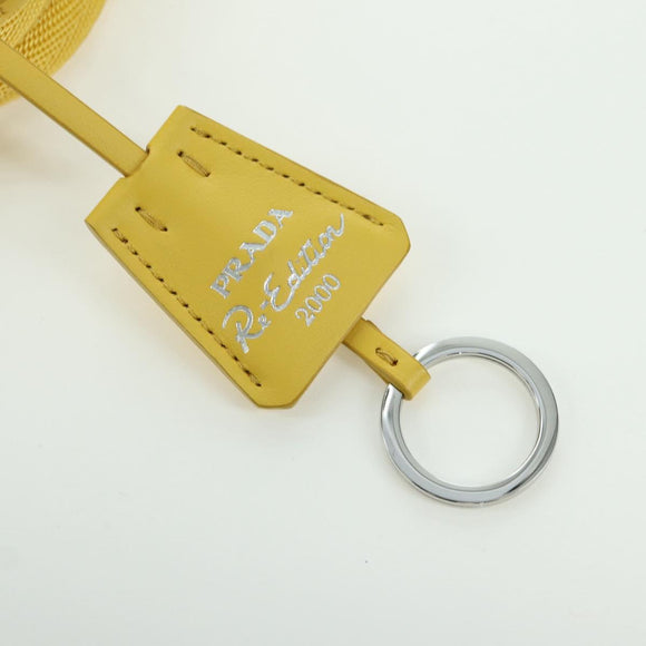 PRADA Hand Pouch Pile Yellow Silver Auth YKZ1313M