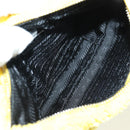 PRADA Hand Pouch Pile Yellow Silver Auth YKZ1313M-18