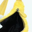 PRADA Hand Pouch Pile Yellow Silver Auth YKZ1313M-19