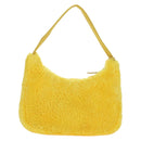 PRADA Hand Pouch Pile Yellow Silver Auth YKZ1313M-3