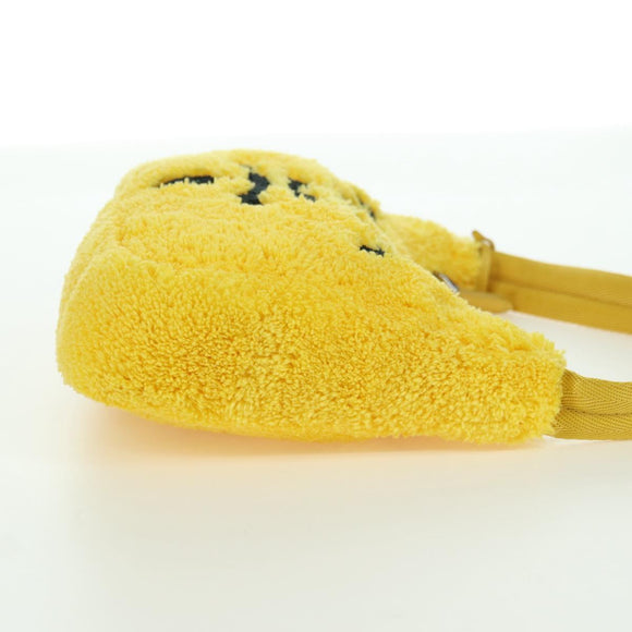 PRADA Hand Pouch Pile Yellow Silver Auth YKZ1313M