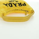 PRADA Hand Pouch Pile Yellow Silver Auth YKZ1313M-7