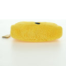 PRADA Hand Pouch Pile Yellow Silver Auth YKZ1313M-9