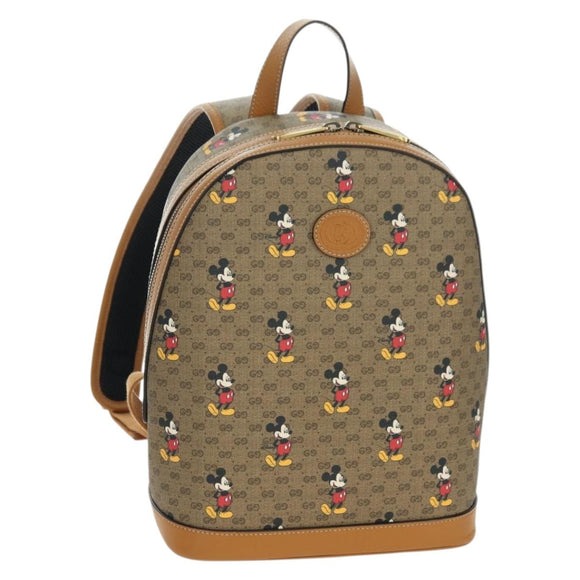 GUCCI Micro GG Supreme Disney Backpack PVC Beige Gold 552884 Auth YKZ1317M