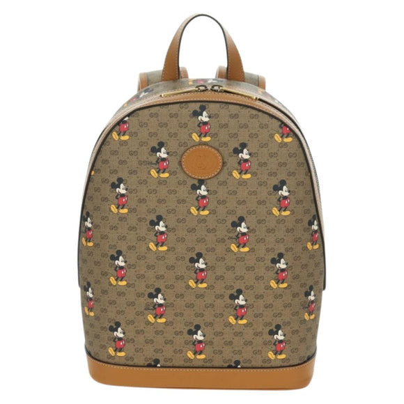 GUCCI Micro GG Supreme Disney Backpack PVC Beige Gold 552884 Auth YKZ1317M
