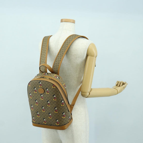 GUCCI Micro GG Supreme Disney Backpack PVC Beige Gold 552884 Auth YKZ1317M