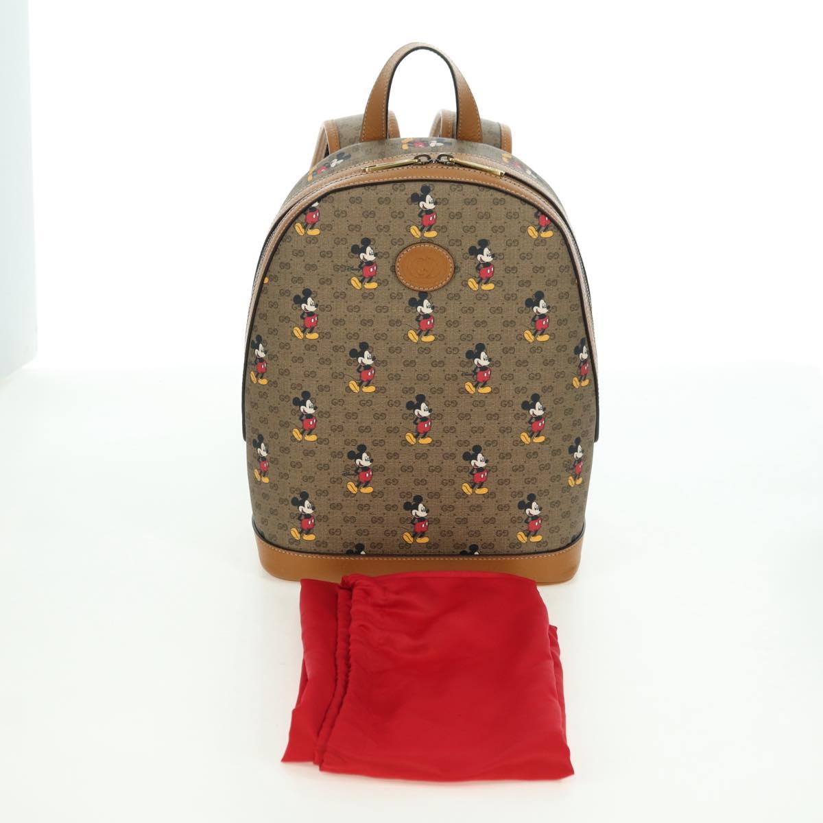 GUCCI Micro GG Supreme Disney Backpack PVC Beige Gold 552884 