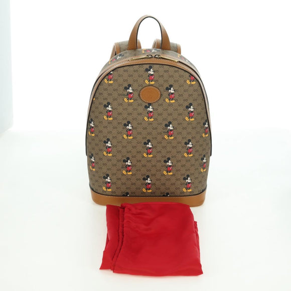 GUCCI Micro GG Supreme Disney Backpack PVC Beige Gold 552884 Auth YKZ1317M