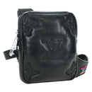 LOUIS VUITTON Asymmetric Sling Bag Lamb Skin Black M68773 LV Auth YKZ1318SAM-1