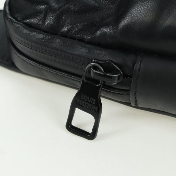 LOUIS VUITTON Asymmetric Sling Bag Lamb Skin Black M68773 LV Auth YKZ1318SAM