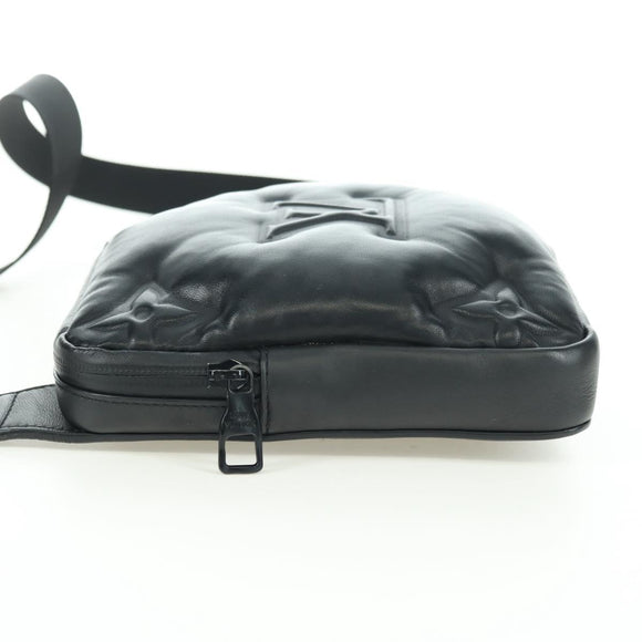 LOUIS VUITTON Asymmetric Sling Bag Lamb Skin Black M68773 LV Auth YKZ1318SAM