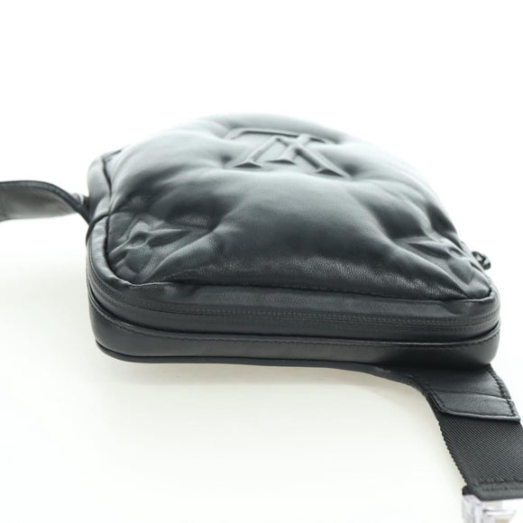 LOUIS VUITTON Asymmetric Sling Bag Lamb Skin Black M68773 LV Auth YKZ1318SAM