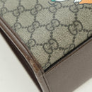 GUCCI GG Supreme Donald Duck Hand Bag PVC 2way Beige Gold 648134 Auth YKZ1322M-9