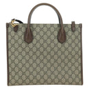 GUCCI GG Supreme Donald Duck Hand Bag PVC 2way Beige Gold 648134 Auth YKZ1322M-2