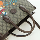 GUCCI GG Supreme Donald Duck Hand Bag PVC 2way Beige Gold 648134 Auth YKZ1322M-6