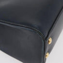 GUCCI Silvi Hand Bag Leather 2way Navy Gold 460381 Auth YKZ1323A-16