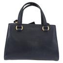 GUCCI Silvi Hand Bag Leather 2way Navy Gold 460381 Auth YKZ1323A-2