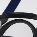 GUCCI Silvi Hand Bag Leather 2way Navy Gold 460381 Auth YKZ1323A-8