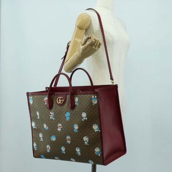 GUCCI GUCCI × Doraemon Micro GG Supreme Bag PVC 2way 653952 Auth YKZ1325SAM