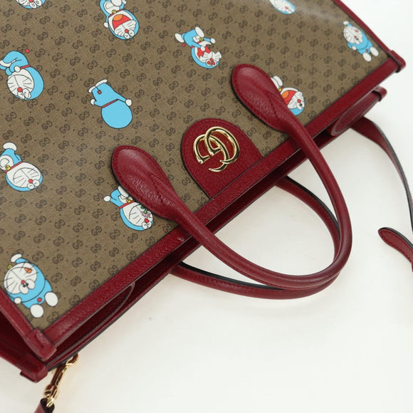 GUCCI GUCCI × Doraemon Micro GG Supreme Bag PVC 2way 653952 Auth YKZ1325SAM