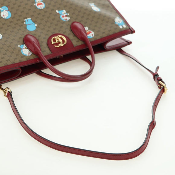 GUCCI GUCCI × Doraemon Micro GG Supreme Bag PVC 2way 653952 Auth YKZ1325SAM