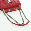 LOUIS VUITTON New Wave Chain Bag MM Leather 2way Red M51943 LV Auth YKZ1329A-11