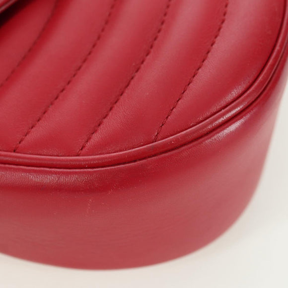 LOUIS VUITTON New Wave Chain Bag MM Leather 2way Red M51943 LV Auth YKZ1329A