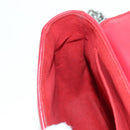LOUIS VUITTON New Wave Chain Bag MM Leather 2way Red M51943 LV Auth YKZ1329A-24