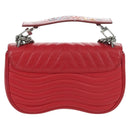 LOUIS VUITTON New Wave Chain Bag MM Leather 2way Red M51943 LV Auth YKZ1329A-3
