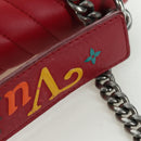 LOUIS VUITTON New Wave Chain Bag MM Leather 2way Red M51943 LV Auth YKZ1329A-7