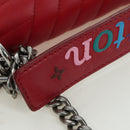 LOUIS VUITTON New Wave Chain Bag MM Leather 2way Red M51943 LV Auth YKZ1329A-8