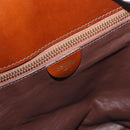 CELINE Chain Tote Bag Suede Brown Gold Auth YKZ133-17