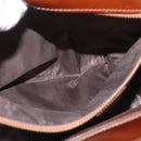 CELINE Chain Tote Bag Suede Brown Gold Auth YKZ133-21