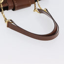 CELINE Chain Tote Bag Suede Brown Gold Auth YKZ133-7