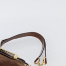CELINE Chain Tote Bag Suede Brown Gold Auth YKZ133-8