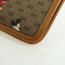 GUCCI GUCCIxDisney GG Supreme Clutch Bag PVC Beige Gold 602552 Auth YKZ1330M-16