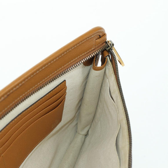 GUCCI GUCCIxDisney GG Supreme Clutch Bag PVC Beige Gold 602552 Auth YKZ1330M