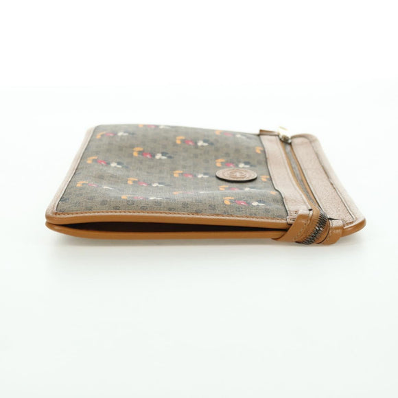 GUCCI GUCCIxDisney GG Supreme Clutch Bag PVC Beige Gold 602552 Auth YKZ1330M