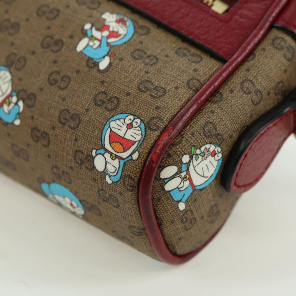 GUCCI Micro GG Supreme Doraemon Shoulder Bag PVC Beige Gold 647784 Auth YKZ1331M