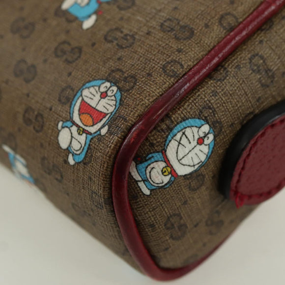 GUCCI Micro GG Supreme Doraemon Shoulder Bag PVC Beige Gold 647784 Auth YKZ1331M