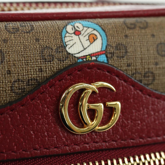 GUCCI Micro GG Supreme Doraemon Shoulder Bag PVC Beige Gold 647784 Auth YKZ1331M