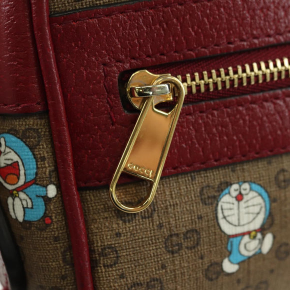 GUCCI Micro GG Supreme Doraemon Shoulder Bag PVC Beige Gold 647784 Auth YKZ1331M